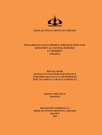 Image of PENGARUH KUALITAS PRODUK TERHADAP KEPUASAN
KONSUMEN AL NAFOURA DI HOTEL 
LE MERIDIEN