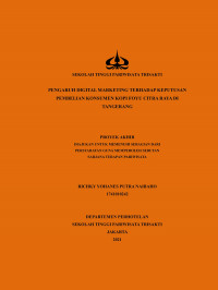 Image of PENGARUH DIGITAL MARKETING TERHADAP KEPUTUSAN 
PEMBELIAN KONSUMEN KOPI FOYU CITRA RAYA DI 
TANGERANG